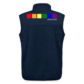 Love is Love LGBT Gay Pride Liebe Ist Liebe - Unisex Sherpaweste von Stanley/Stella - Navy - Hinten - AI Model Male 178 light (178cm)