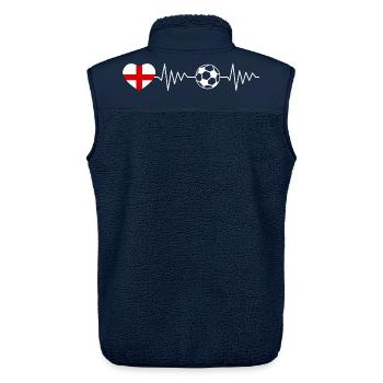 Battement de cœur du football anglais - Veste sans manches sherpa unisexe Stanley/Stella - marine - Dos - AI Model Male 178 light (178cm)