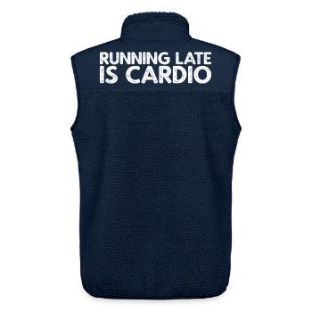 Running Late Is Cardio - Unisex Sherpa Gilet by Stanley/Stella - navy - Back - AI Model Male 178 light (178cm)