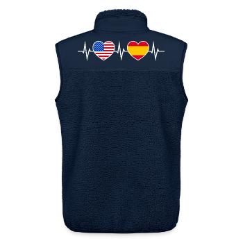 Spanien USA Amerika Herzschlag Liebe Freundschaft - Unisex Sherpaweste von Stanley/Stella - Navy - Hinten - AI Model Male 178 light (178cm)