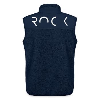 Rockmusik-Kultur-Gitarrenlegende - Unisex Sherpaweste von Stanley/Stella - Navy - Hinten - AI Model Male 178 light (178cm)