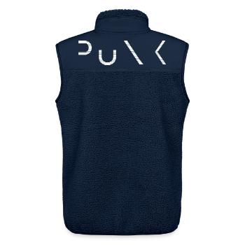 Punk-Minimalistische Zeichnung für Konzert und Festival - Unisex Sherpaweste von Stanley/Stella - Navy - Hinten - AI Model Male 178 light (178cm)