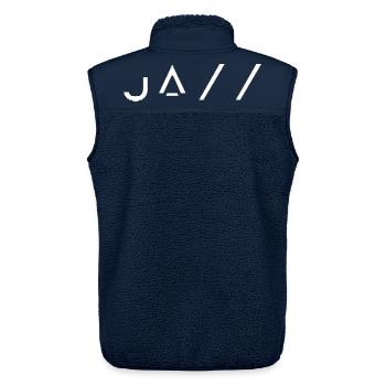 Minimalistischer Jazz – Jazz-Geschenk für Musiker - Unisex Sherpaweste von Stanley/Stella - Navy - Hinten - AI Model Male 178 light (178cm)