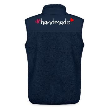 Handmade Hashtag Saying T-Shirt - Unisex Sherpa Gilet by Stanley/Stella - navy - Back - AI Model Male 178 light (178cm)