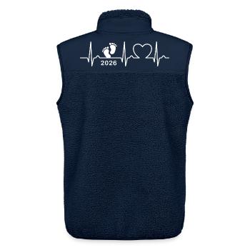 EKG Kurve - Herzkurve - Baby 2026 - Schwanger - Unisex Sherpaweste von Stanley/Stella - Navy - Hinten - AI Model Male 178 light (178cm)