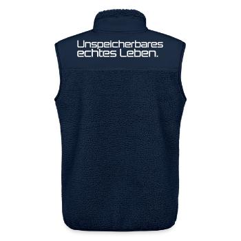 Geschenk für Nerds Unspeicherbares echtes Leben - Unisex Sherpaweste von Stanley/Stella - Navy - Hinten - AI Model Male 178 light (178cm)