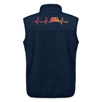 Sunset Heartbeat Camping Wohnmobil - Unisex Sherpaweste von Stanley/Stella - Navy - Hinten - AI Model Male 178 light (178cm)