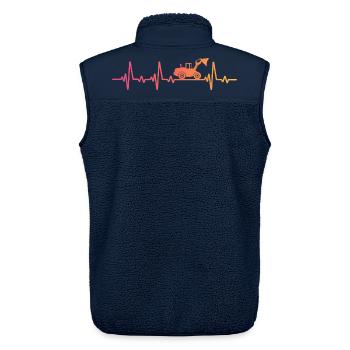 Sunset Loader Herzschlag-Bulldozer - Unisex Sherpaweste von Stanley/Stella - Navy - Hinten - AI Model Male 178 light (178cm)