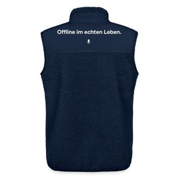 Offline im echten Leben Spruch Digital Detox - Unisex Sherpaweste von Stanley/Stella - Navy - Hinten - AI Model Male 178 light (178cm)