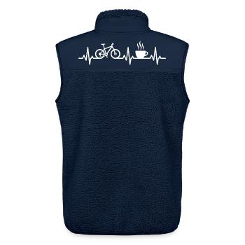 Radfahren und Kaffee Fahrrad herzschlag rennrad   - Unisex Sherpaweste von Stanley/Stella - Navy - Hinten - AI Model Male 178 light (178cm)