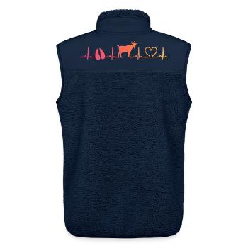 Sunset Ziegenziegenziegenziegenzucht - Unisex Sherpaweste von Stanley/Stella - Navy - Hinten - AI Model Male 178 light (178cm)