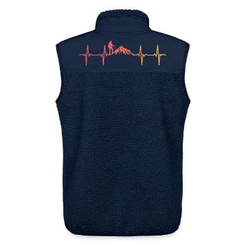 Sunset Heartbeat Mountain Wanderung - Unisex Sherpaweste von Stanley/Stella - Navy - Hinten - AI Model Male 178 light (178cm)