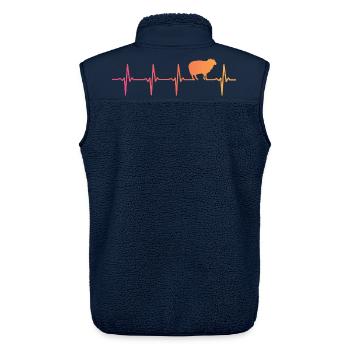 Schaf Sonnenuntergang Herzschlag Geschenk Schaf - Unisex Sherpaweste von Stanley/Stella - Navy - Hinten - AI Model Male 178 light (178cm)