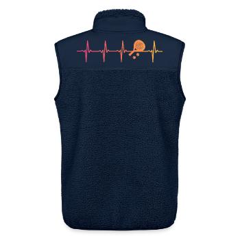 Padel Sunset Herzschlag Padelspieler - Unisex Sherpaweste von Stanley/Stella - Navy - Hinten - AI Model Male 178 light (178cm)
