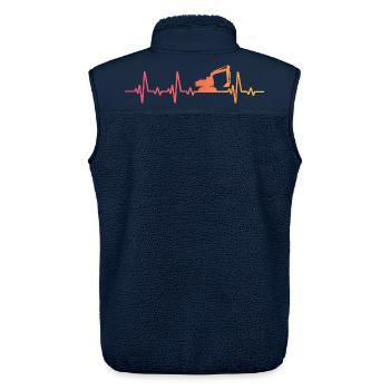 Sunset Heartbeat Baubagger - Unisex Sherpaweste von Stanley/Stella - Navy - Hinten - AI Model Male 178 light (178cm)