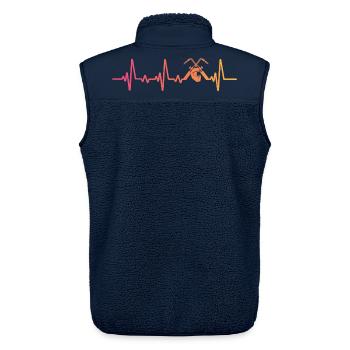 Schweißer Sunset Heartbeats Schweißen - Unisex Sherpaweste von Stanley/Stella - Navy - Hinten - AI Model Male 178 light (178cm)