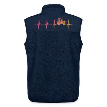 Traktor-Sonnenuntergangs-Herzschlag-Bauer - Unisex Sherpaweste von Stanley/Stella - Navy - Hinten - AI Model Male 178 light (178cm)