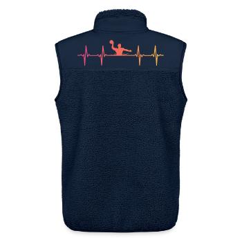 Wasserball Sonnenuntergang Herzschlag Wasserball - Unisex Sherpaweste von Stanley/Stella - Navy - Hinten - AI Model Male 178 light (178cm)