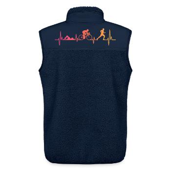 Triathlon Sunset Heartbeat Triathlet - Unisex Sherpaweste von Stanley/Stella - Navy - Hinten - AI Model Male 178 light (178cm)