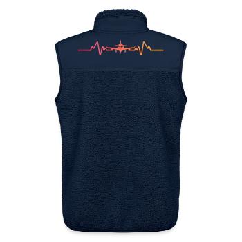Sunset Airplane Herzschlag-Pilotenreise - Unisex Sherpaweste von Stanley/Stella - Navy - Hinten - AI Model Male 178 light (178cm)