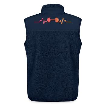 Gym Dumbbell Sunset Heartbeat Krafttraining - Unisex Sherpaweste von Stanley/Stella - Navy - Hinten - AI Model Male 178 light (178cm)