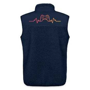 Gamer Sunset Heartbeat Gaming - Unisex Sherpaweste von Stanley/Stella - Navy - Hinten - AI Model Male 178 light (178cm)