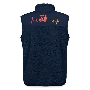 Sunset Heartbeat Forklift - Unisex Sherpa Gilet by Stanley/Stella - navy - Back - AI Model Male 178 light (178cm)