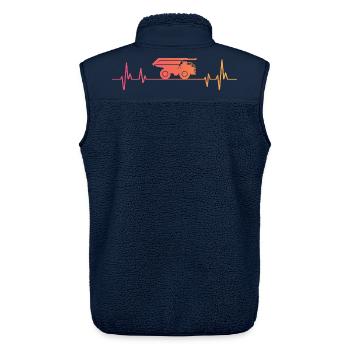 Sunset Dumper Herzschlag-LKW - Unisex Sherpaweste von Stanley/Stella - Navy - Hinten - AI Model Male 178 light (178cm)