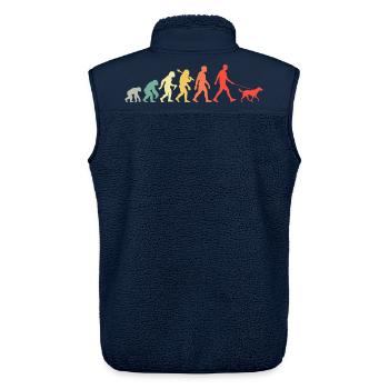 Walking Man with Dog Evolution for Men - Unisex Sherpa Gilet by Stanley/Stella - navy - Back - AI Model Male 178 light (178cm)