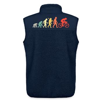 Cycling Evolution For Cyclists Retro Cycling - Unisex Sherpa Gilet by Stanley/Stella - navy - Back - AI Model Male 178 light (178cm)