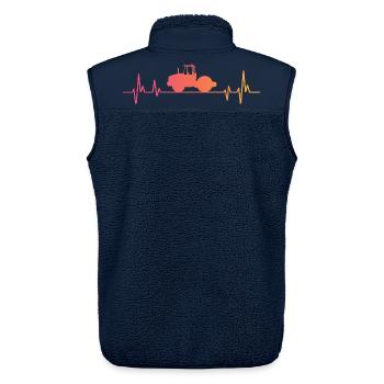 Compactor roller sunset construction - construction site - Unisex Sherpa Gilet by Stanley/Stella - navy - Back - AI Model Male 178 light (178cm)