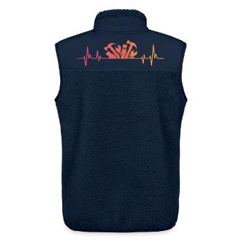 DIY Sunset Heartbeat DIY - Unisex Sherpa Gilet by Stanley/Stella - navy - Back - AI Model Male 178 light (178cm)