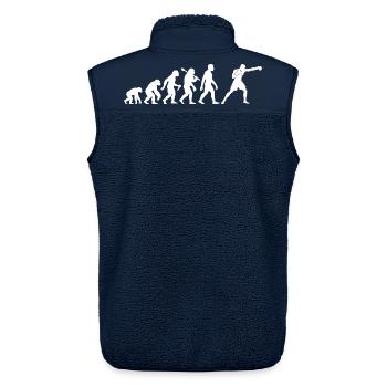 Box Evolution Graphic Boxing Boxing Men Boys - Unisex Sherpa Gilet by Stanley/Stella - navy - Back - AI Model Male 178 light (178cm)