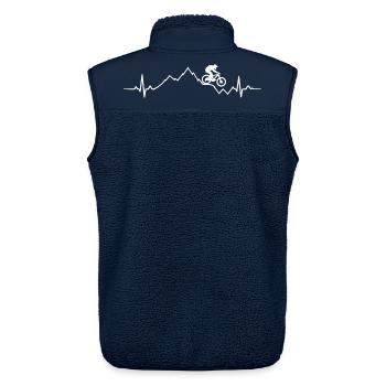 Mountainbike EKG Herzschlag MTB Berge Sprung - Unisex Sherpaweste von Stanley/Stella - Navy - Hinten - AI Model Male 178 light (178cm)