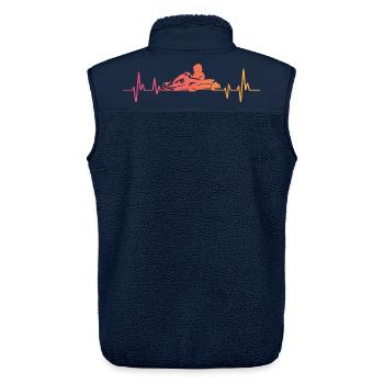 Sunset kart kart racing heartbeat - Unisex Sherpa Gilet by Stanley/Stella - navy - Back - AI Model Male 178 light (178cm)