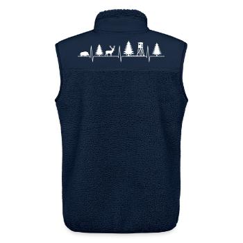 Jäger Herzschlag Jagd Puls Rotwild Hirsch Wald - Unisex Sherpaweste von Stanley/Stella - Navy - Hinten - AI Model Male 178 light (178cm)