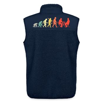 Retro Schach Schachspieler Evolution Schachspiel - Unisex Sherpaweste von Stanley/Stella - Navy - Hinten - AI Model Male 178 light (178cm)
