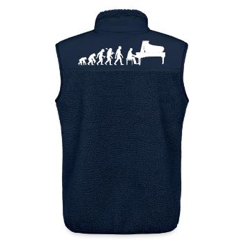 Retro Klavierspieler Evolution Pianist mit Piano - Unisex Sherpaweste von Stanley/Stella - Navy - Hinten - AI Model Male 178 light (178cm)