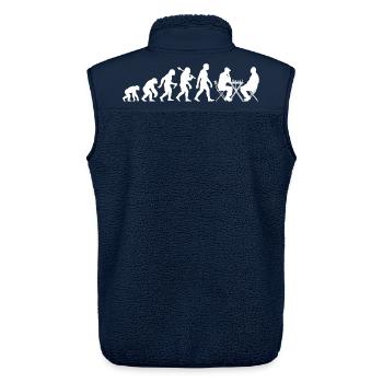 Schachspieler Evolution Für Schach mit Schachbrett - Unisex Sherpaweste von Stanley/Stella - Navy - Hinten - AI Model Male 178 light (178cm)