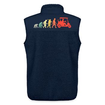 Retro Golf Evolution Golfwagen Golfer Golfspieler - Unisex Sherpaweste von Stanley/Stella - Navy - Hinten - AI Model Male 178 light (178cm)