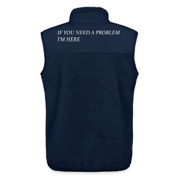 If you need a problem... (weiß) - Unisex Sherpaweste von Stanley/Stella - Navy - Hinten - AI Model Male 178 light (178cm)