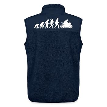 Motorrad Evolution Motorradfahrer lustiger Biker - Unisex Sherpaweste von Stanley/Stella - Navy - Hinten - AI Model Male 178 light (178cm)