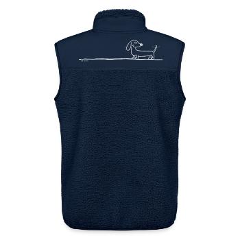 Dackel Line Art Teckel Hund Minimalistisch - Unisex Sherpaweste von Stanley/Stella - Navy - Hinten - AI Model Male 178 light (178cm)