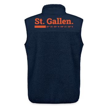 St Gallen Koordinaten - Unisex Sherpaweste von Stanley/Stella - Navy - Hinten - AI Model Male 178 light (178cm)