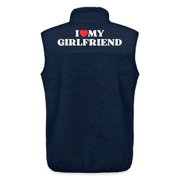 I love my girlfriend - Unisex Sherpaweste von Stanley/Stella - Navy - Hinten - AI Model Male 178 light (178cm)