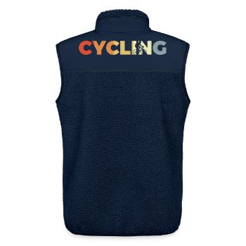 Cyclistes d’époque - Veste sans manches sherpa unisexe Stanley/Stella - marine - Dos - AI Model Male 178 light (178cm)