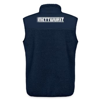 „Genussmittel“ Serie | Mettwurst - Unisex Sherpaweste von Stanley/Stella - Navy - Hinten - AI Model Male 178 light (178cm)