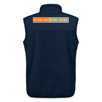 Just Cold Fun Englisch - Unisex Sherpaweste von Stanley/Stella - Navy - Hinten - AI Model Male 178 light (178cm)