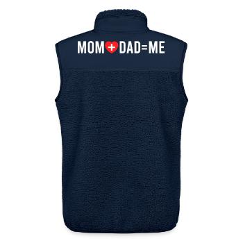 Mama plus Papa ist gleich ich – lustige Familiengleichung - Unisex Sherpaweste von Stanley/Stella - Navy - Hinten - AI Model Male 178 light (178cm)