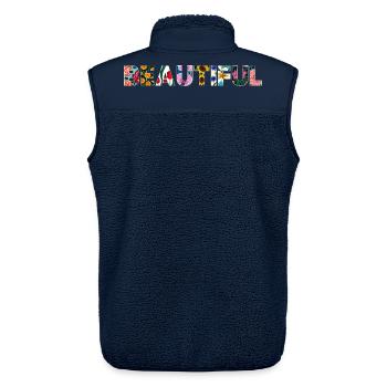 Blooming Beautiful - Unisex Sherpa Gilet by Stanley/Stella - navy - Back - AI Model Male 178 light (178cm)
